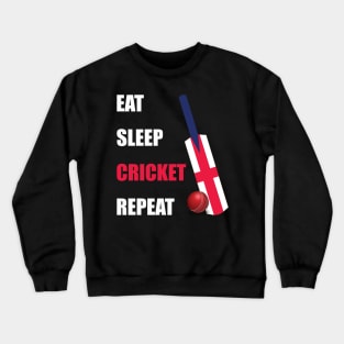 Eat Sleep Cricket Repeat England Flag Crewneck Sweatshirt